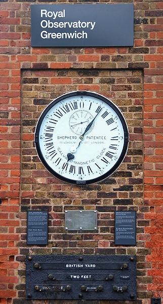  Horloge de Greenwich avec des mesures standard. 